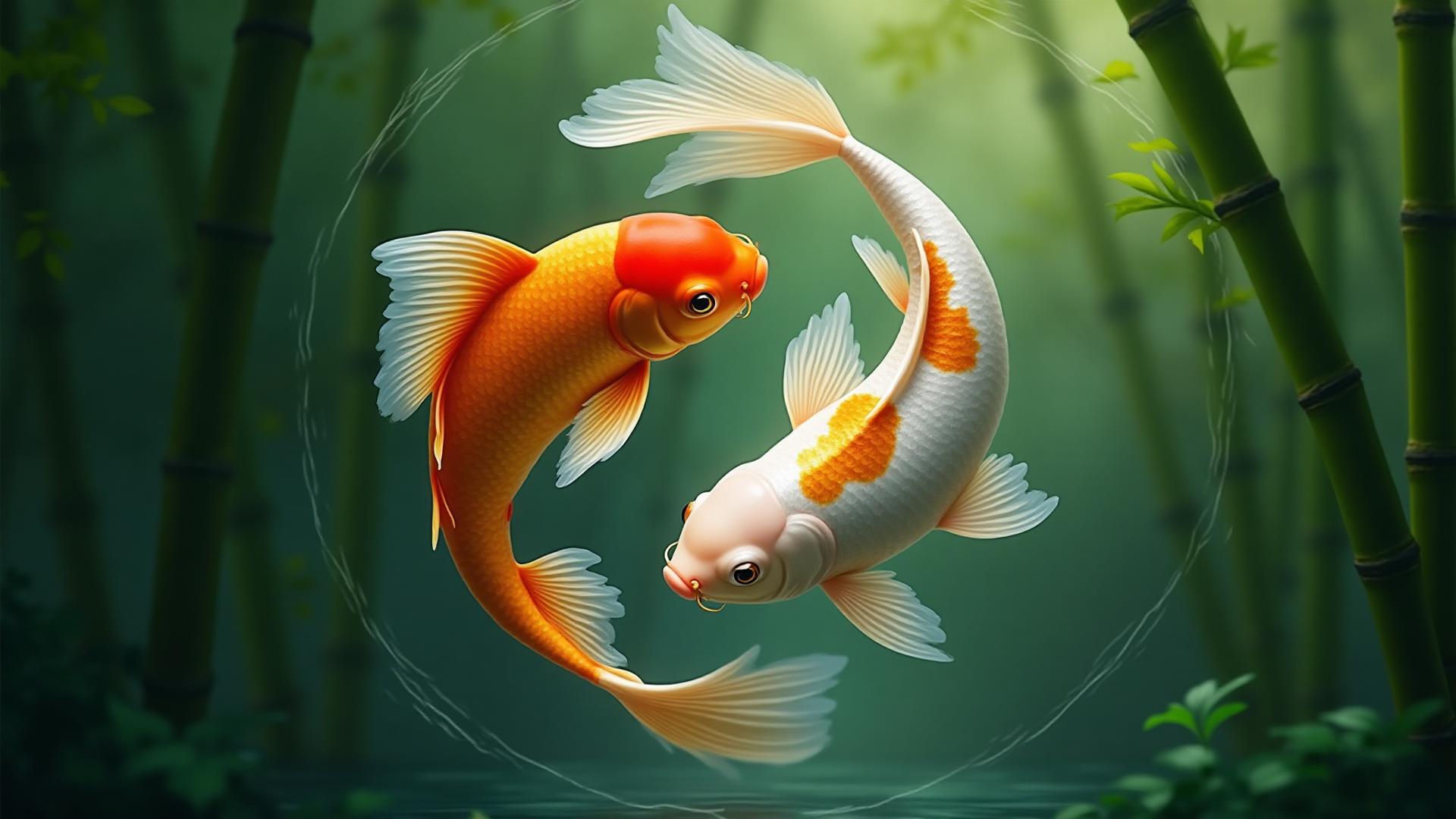 Balancing Qi — koi fish symbolizing yin and yang harmony